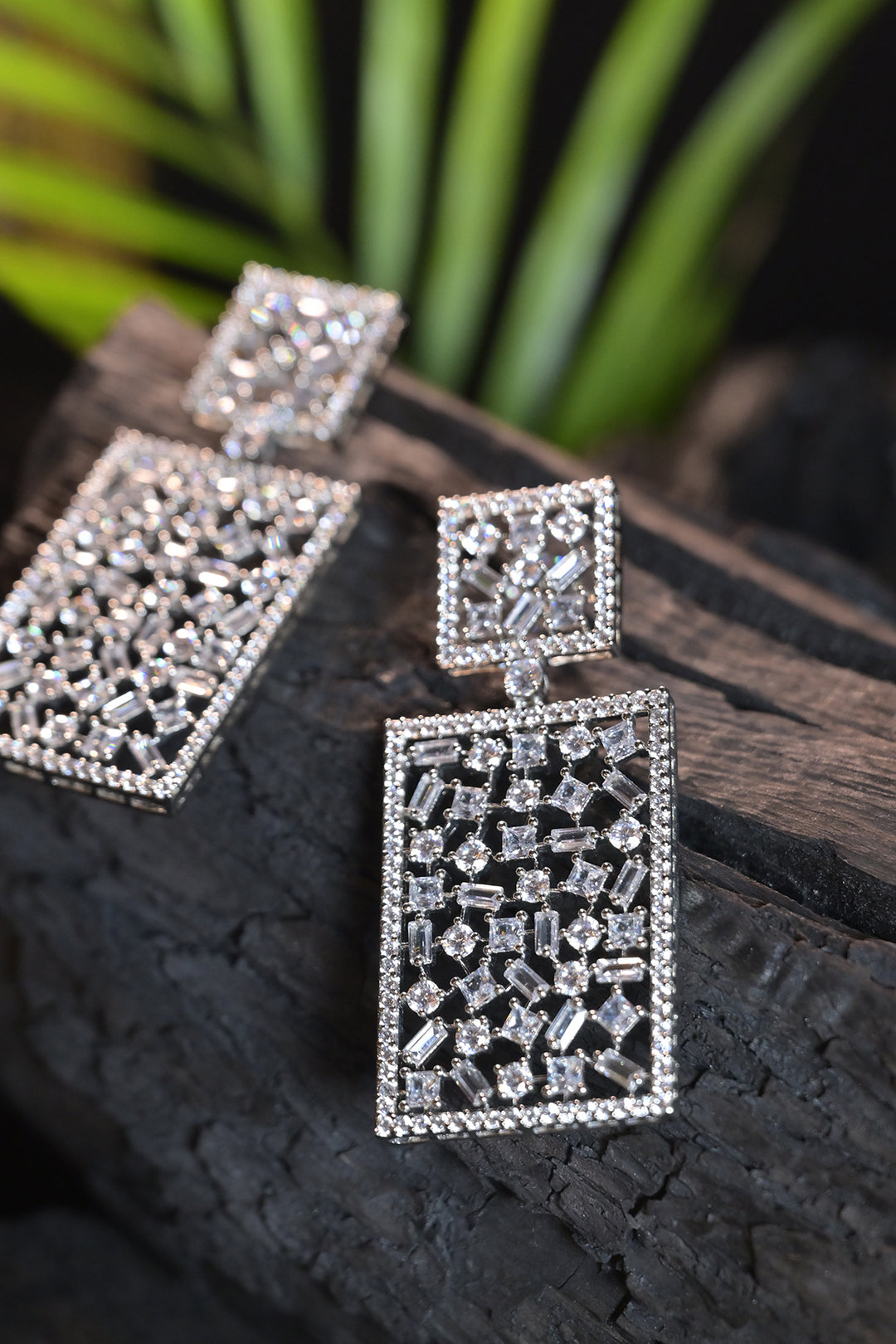 Shimmer Square Diamond Earrings