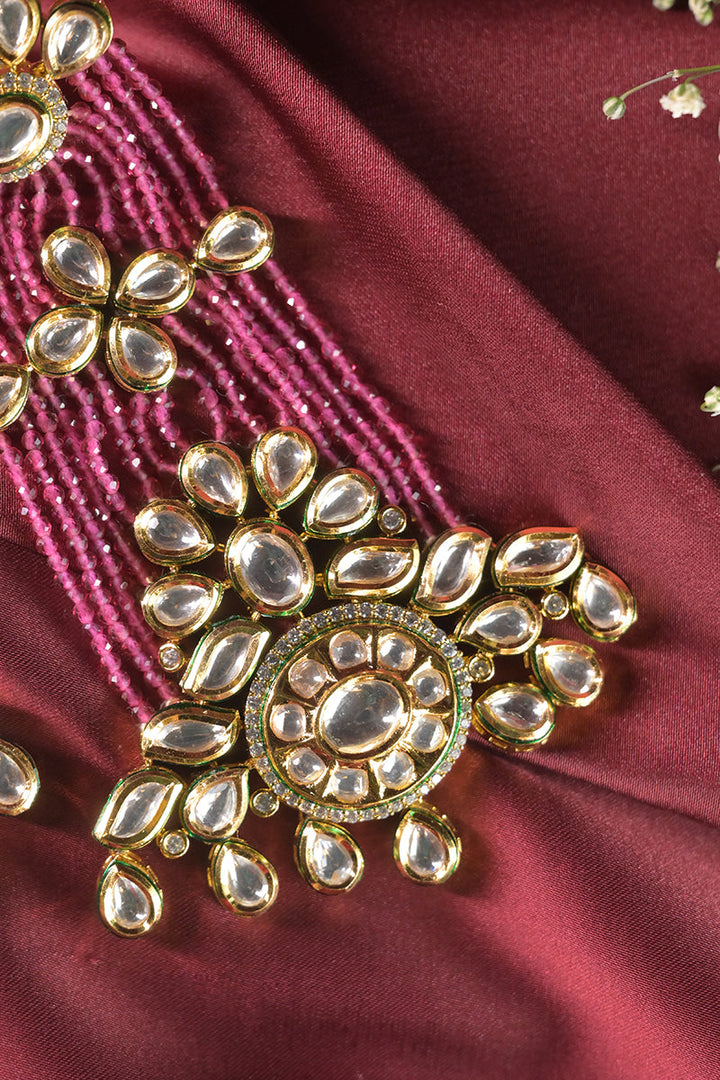 Vedi Wide Kundan Traditional Dangler Earrings