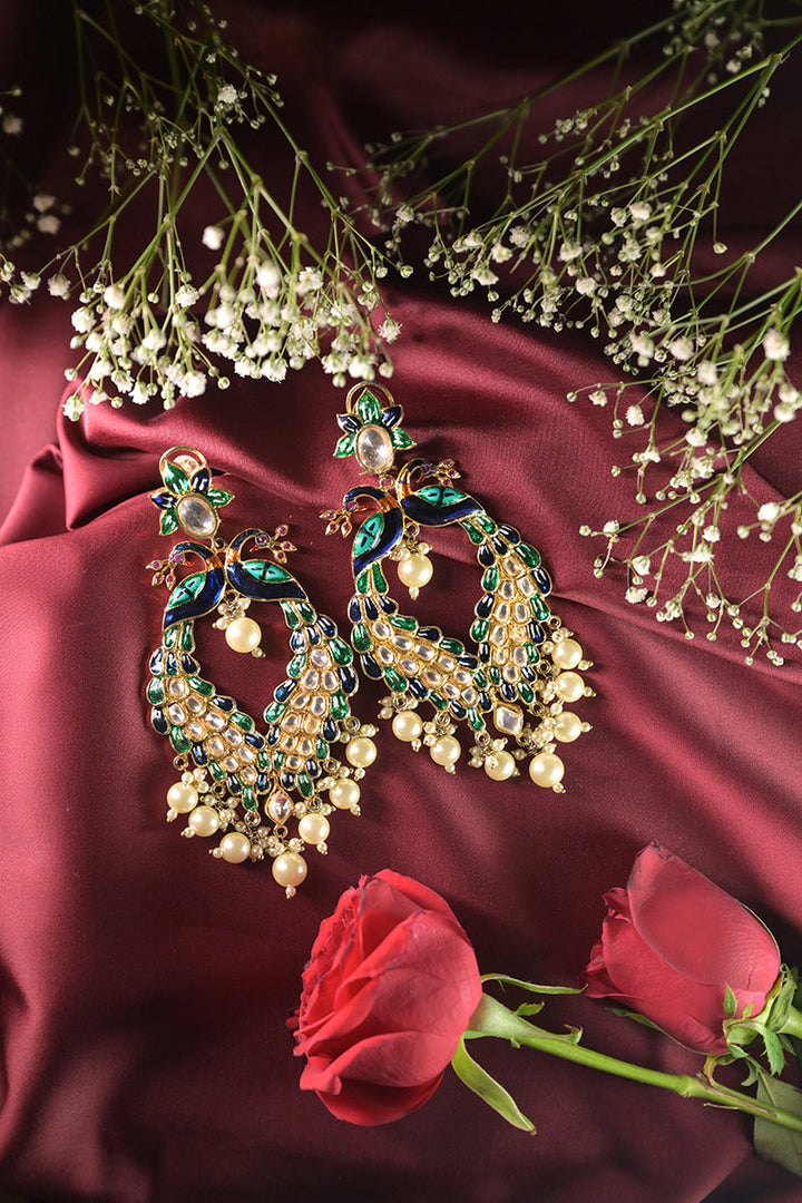 Morni Kundan Pearldrop Earrings