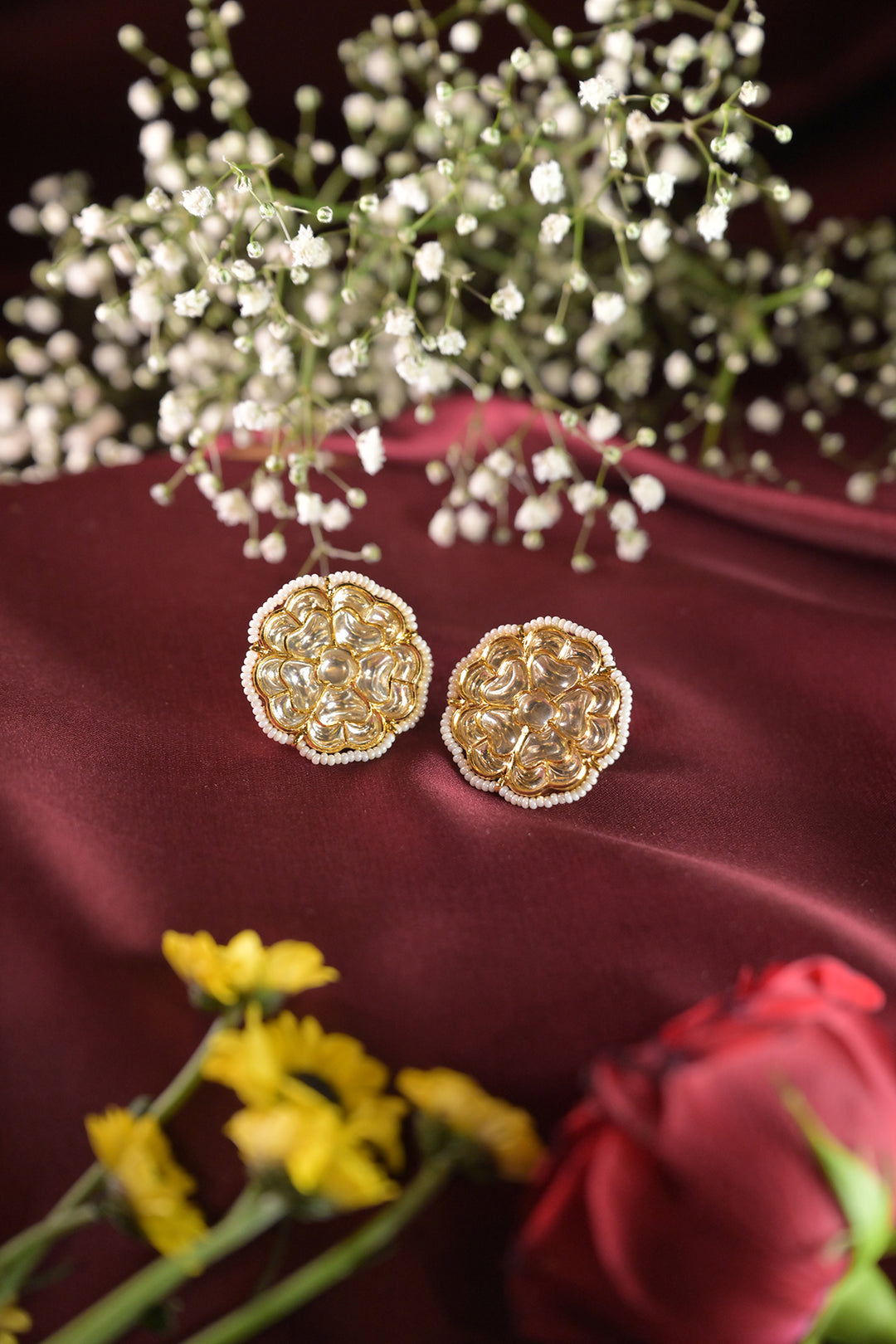 Rupam Polki Stud Earrings