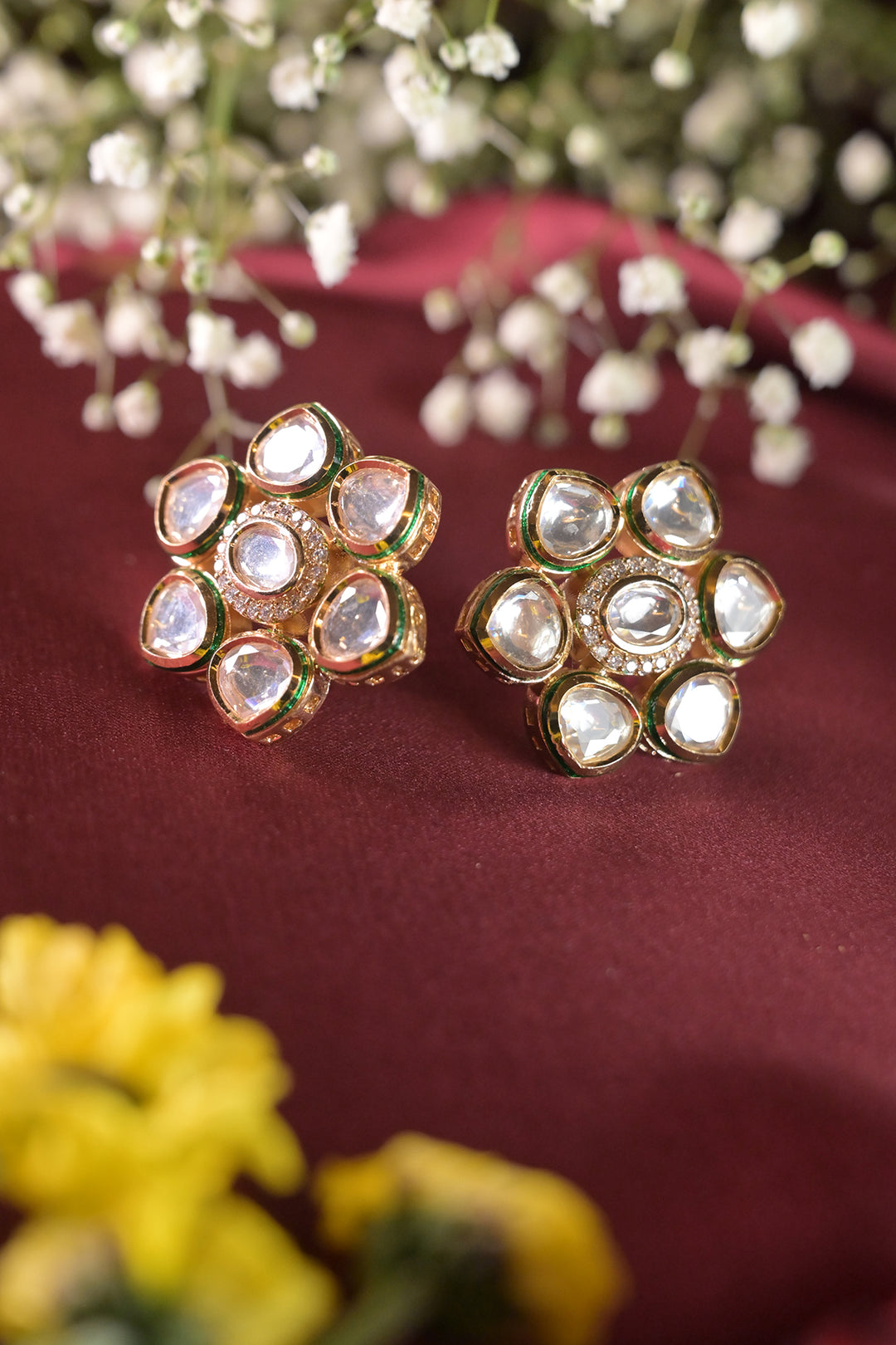 Rameshwaram Polki Stud Earrings