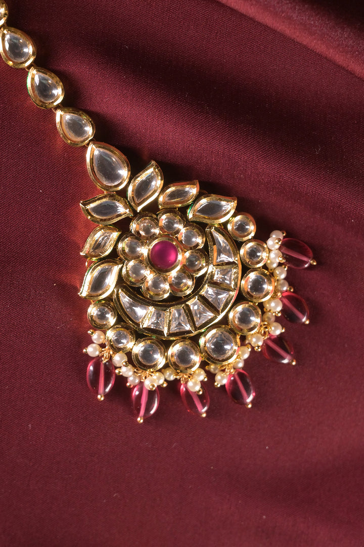 Noorjahan Bridal Kundan Gemstone Drop Maangtika