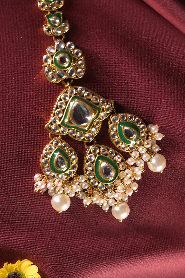 Roohani Polki Designer Pearl Drop Maangtika