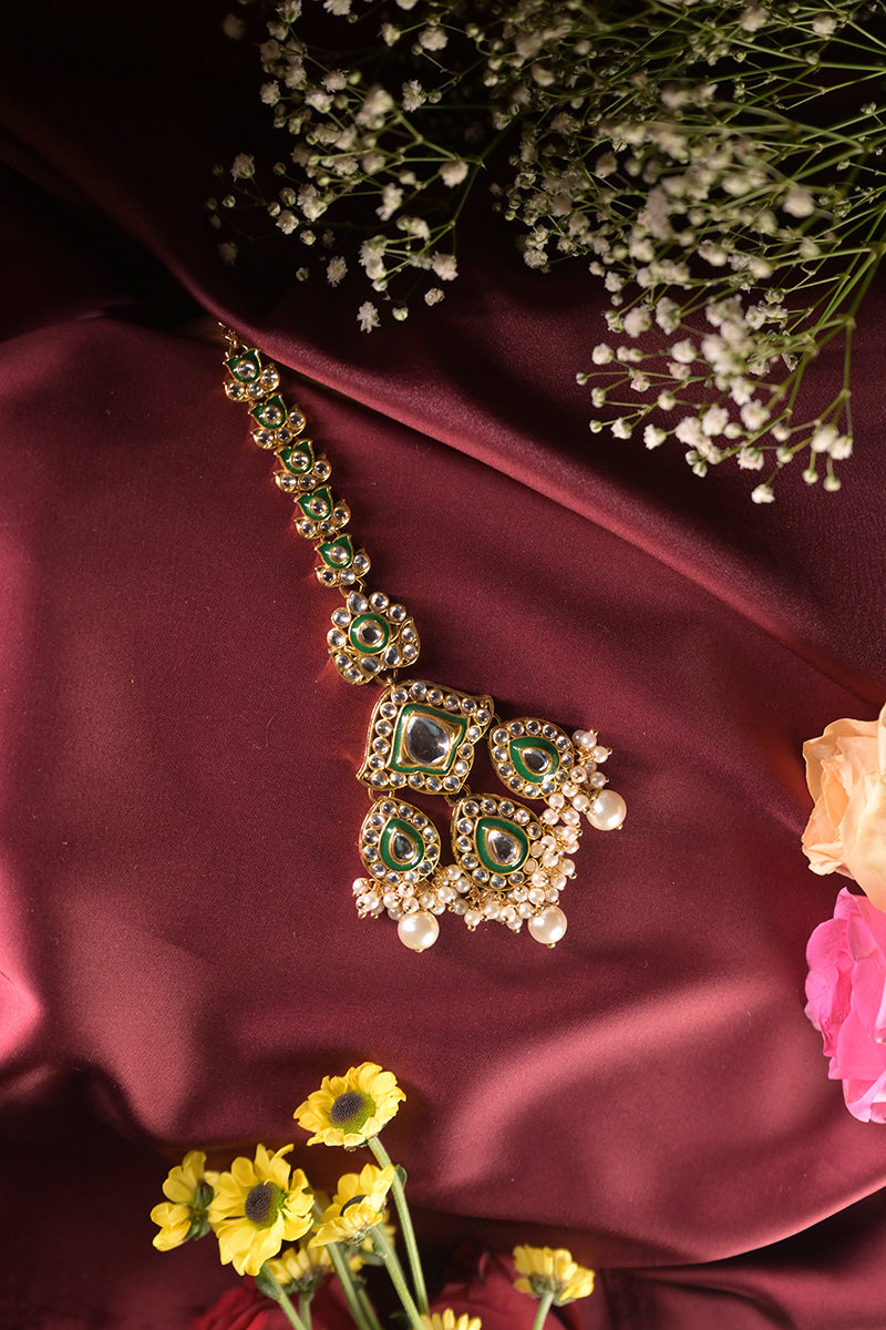 Roohani Polki Designer Pearl Drop Maangtika