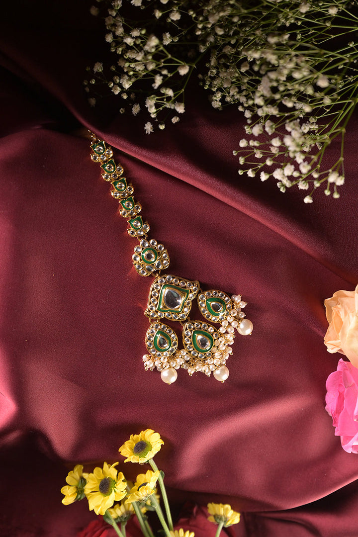 Roohani Polki Designer Pearl Drop Maangtika