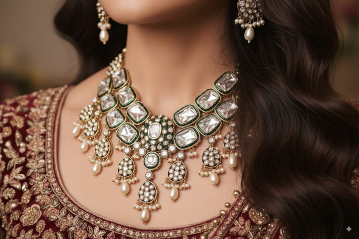 Padmini Rajputani Bridal Polki Kundan Necklace