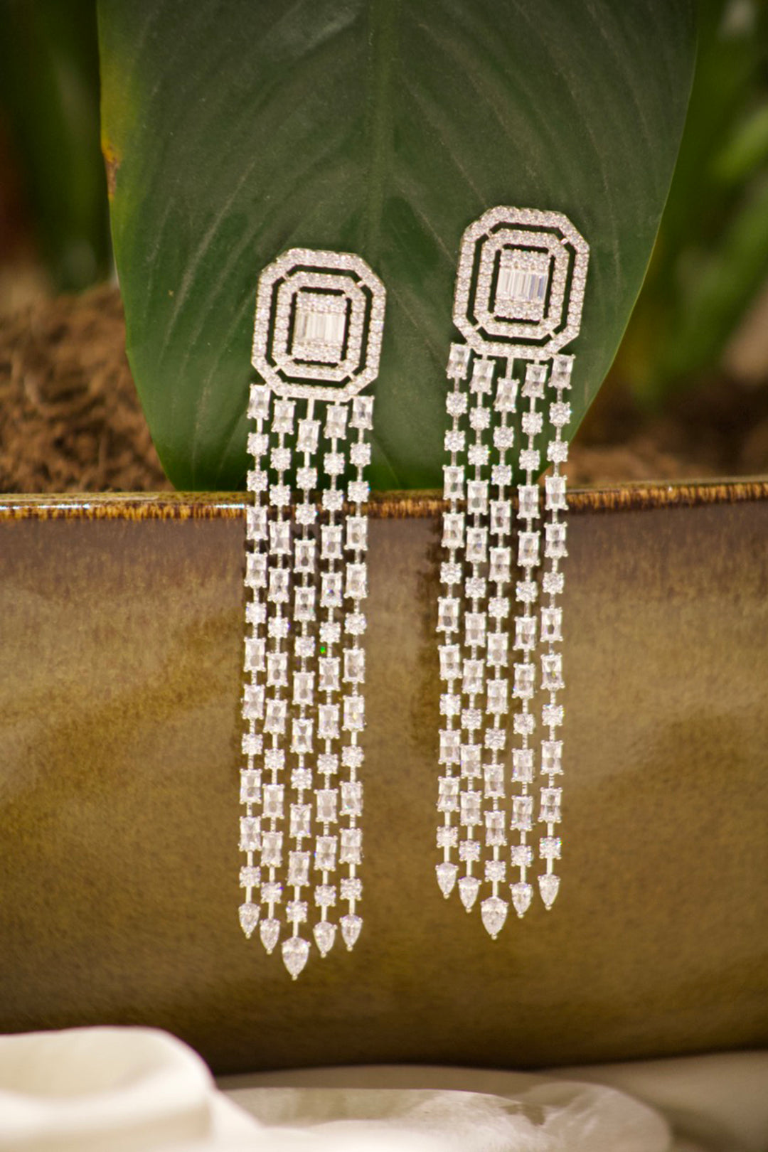 Kalbadevi Diamond Cascade Earrings