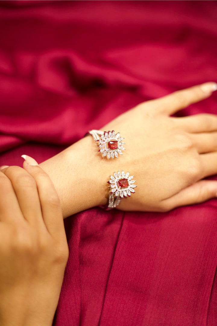 Rosie Diamond Flower Open Bracelet