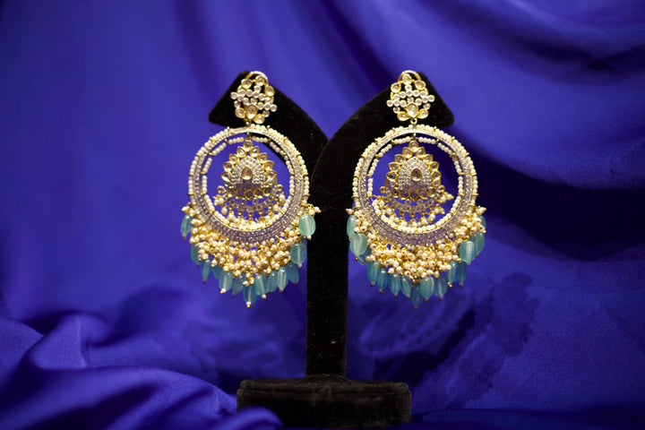 Mira Mint Jadau Chaandbalis Earrings