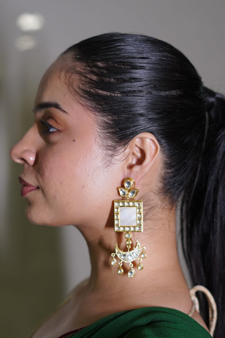Supratika Polki Gold Dangler Earrings