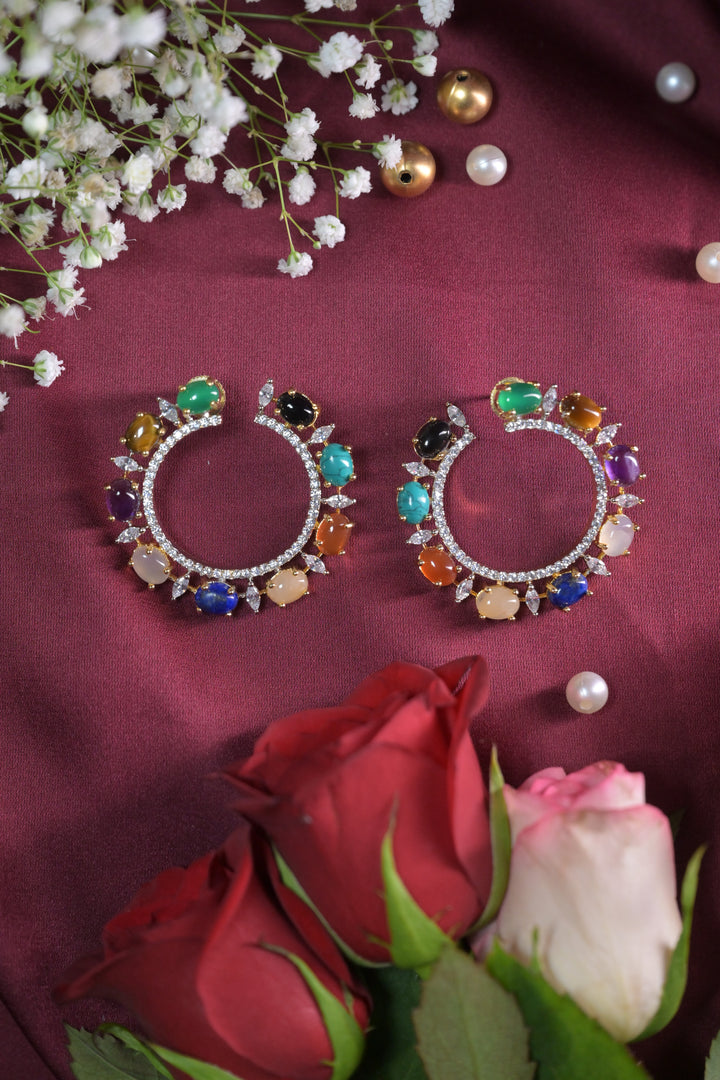 Scarlet diamond Hoop Earring