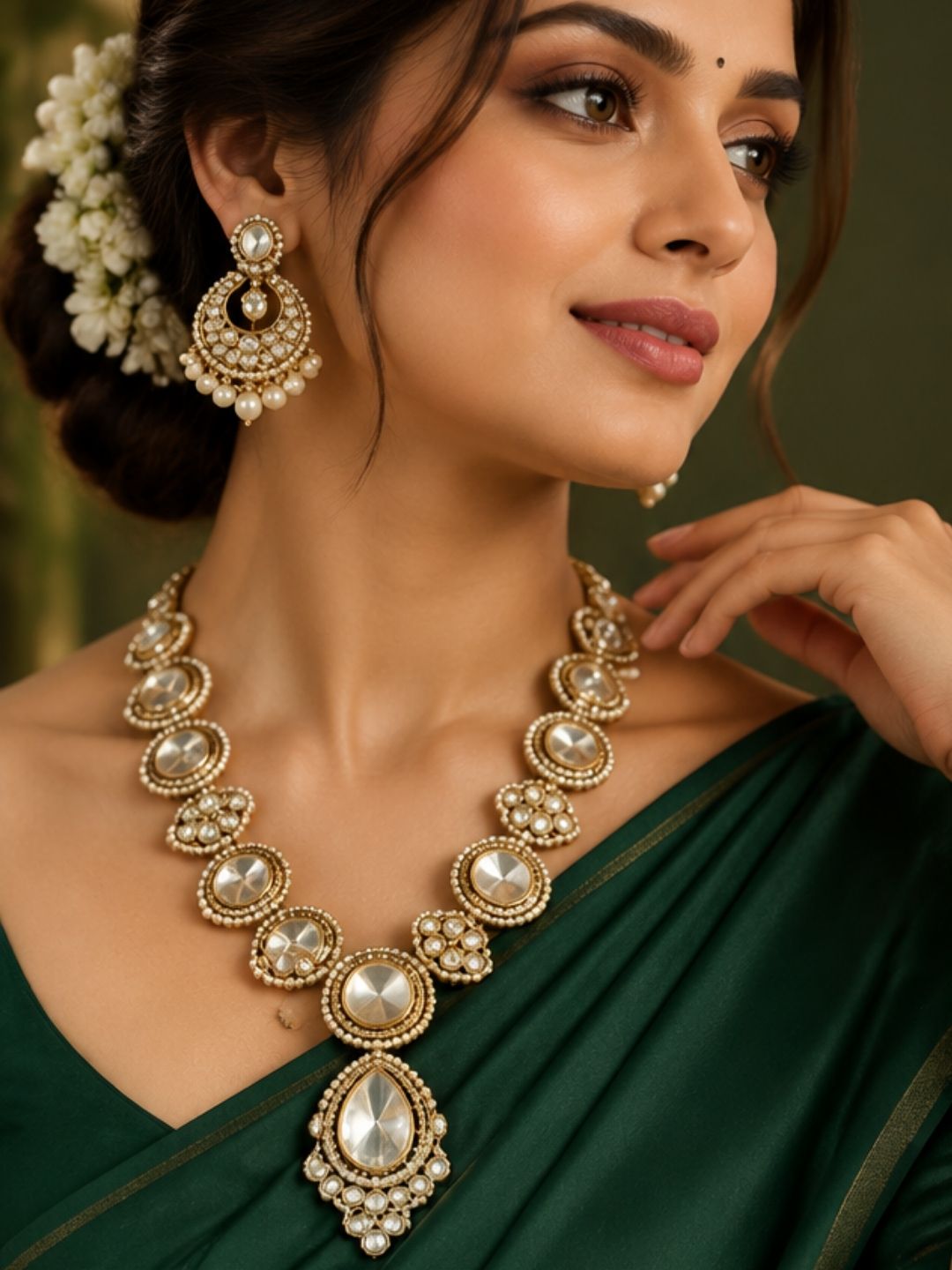 Shringarika Signature Style Uncut Polki Long Necklace