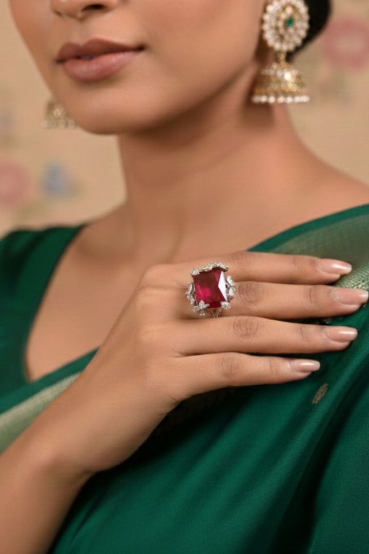 London Cocktail Gemstone Adjustable Ring