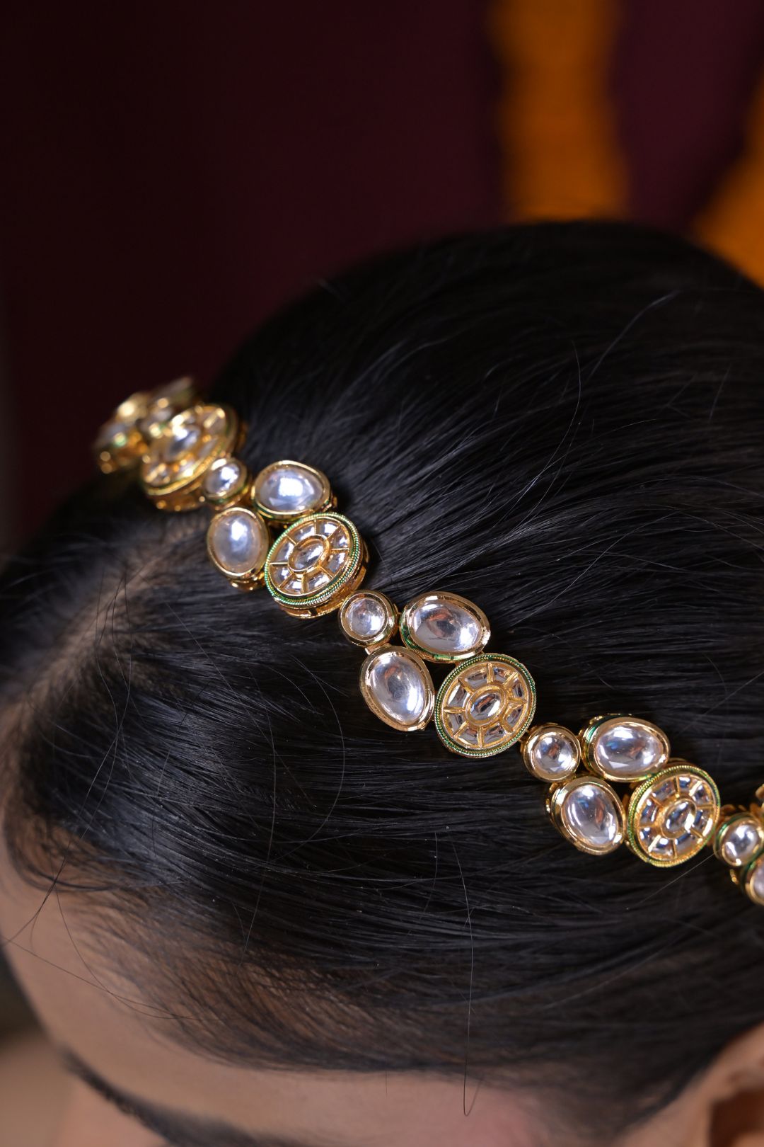 Shyama Sangeet Gold Plated Kundan Sheeshpatti