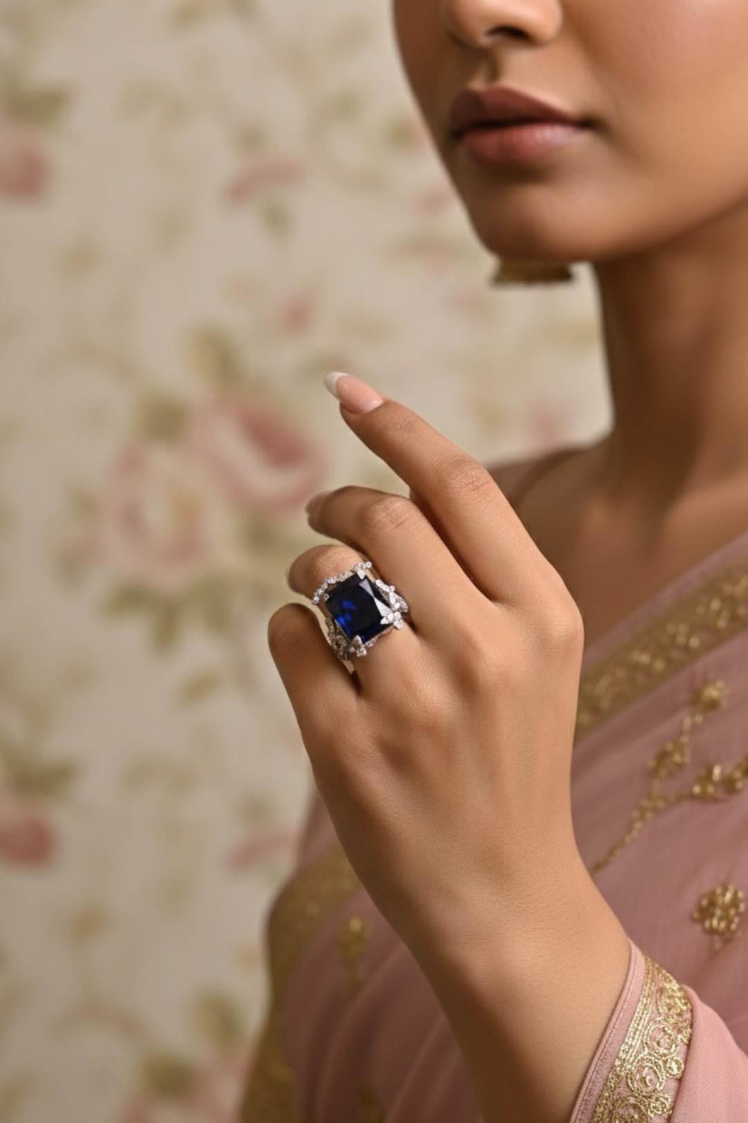 London Cocktail Gemstone Adjustable Ring