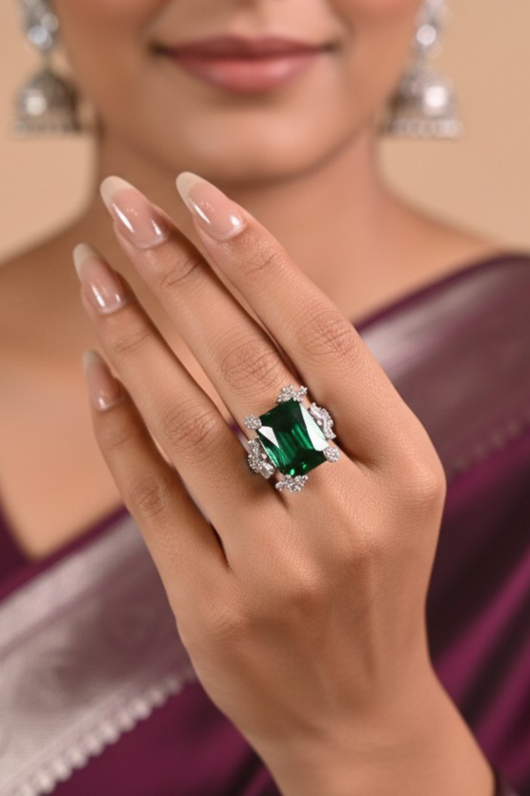 London Cocktail Gemstone Adjustable Ring