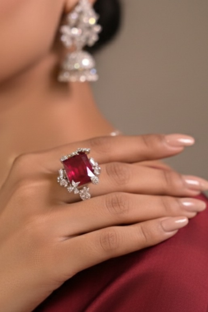 London Cocktail Gemstone Adjustable Ring