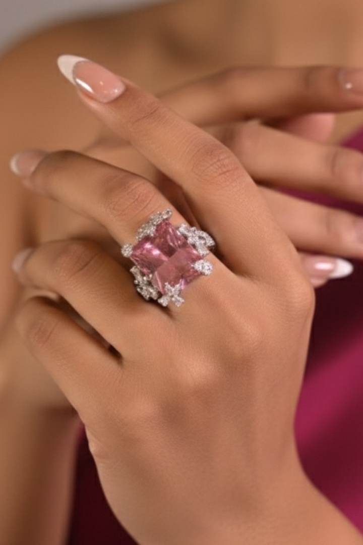 London Cocktail Gemstone Adjustable Ring