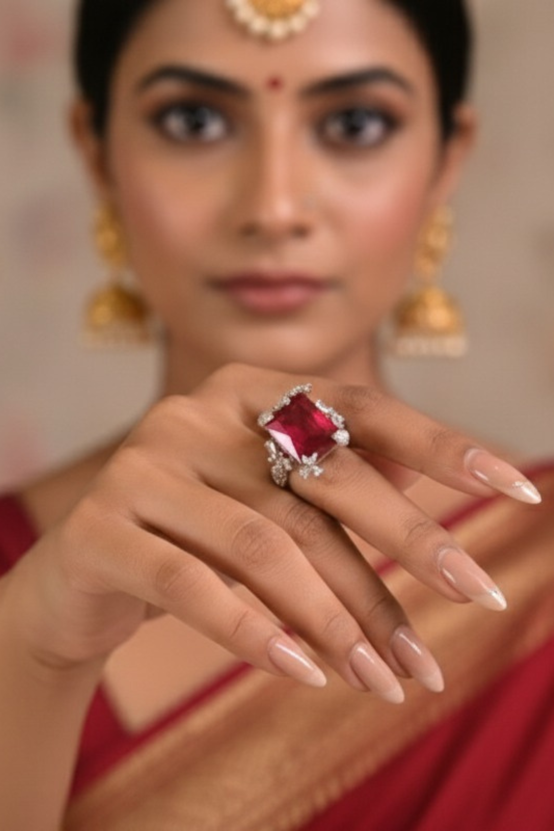 London Cocktail Gemstone Adjustable Ring