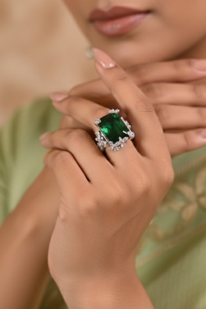 London Cocktail Gemstone Adjustable Ring