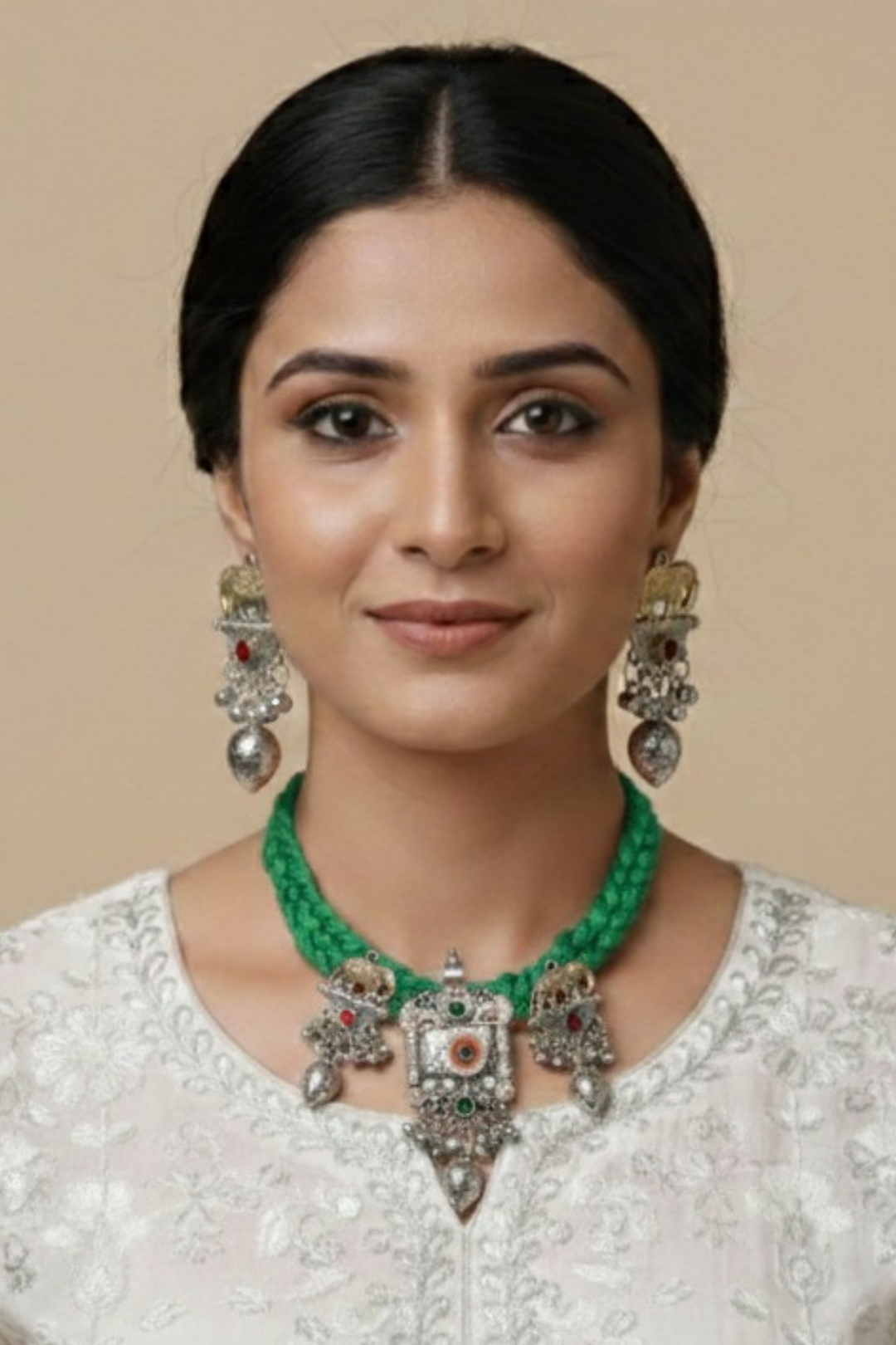 Nidhivan Braided Temple Silver Necklace