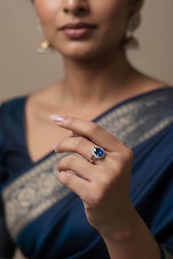 Royal Teardrop Adjustable Ring