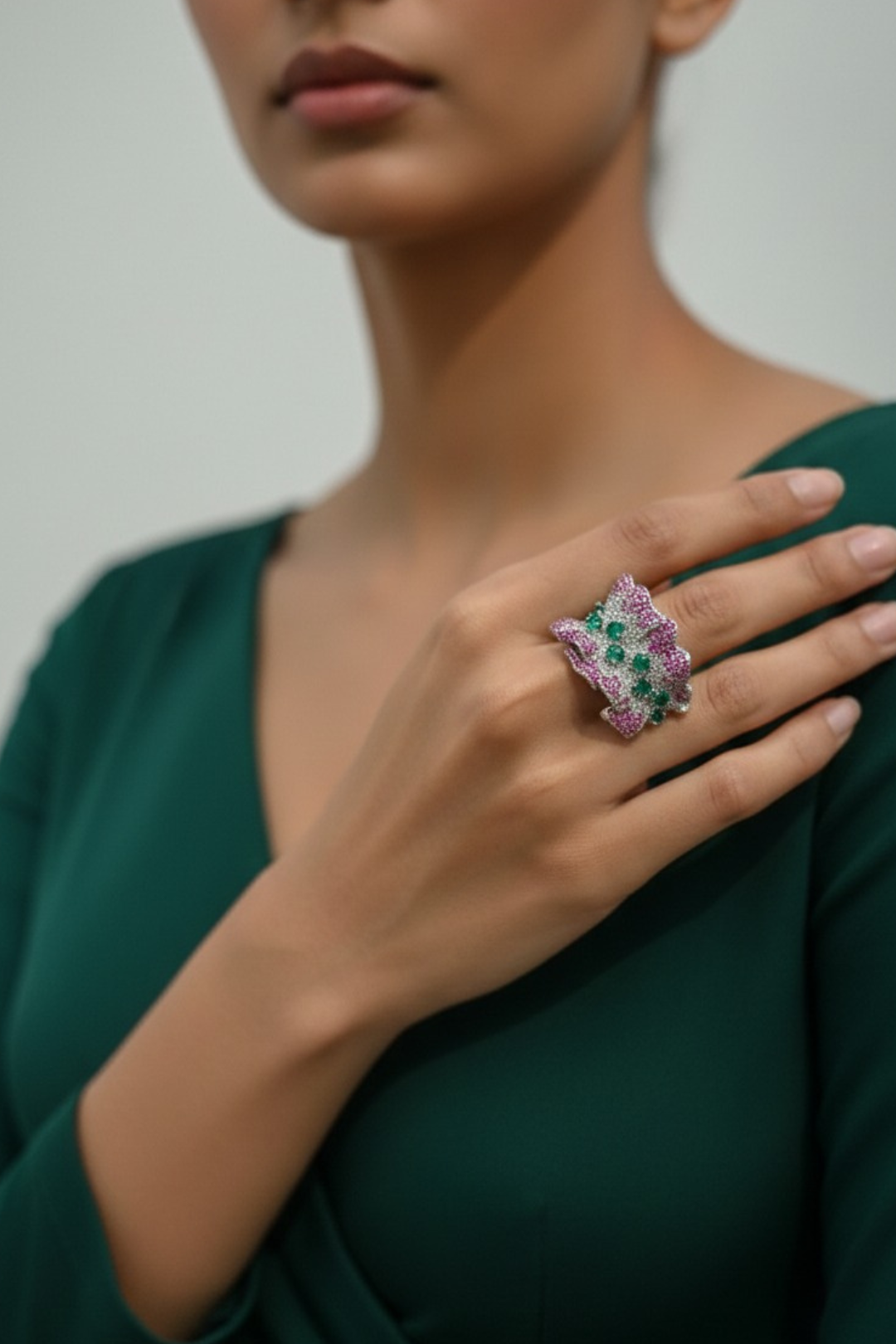 Padma Pink Crown Bloom Ring