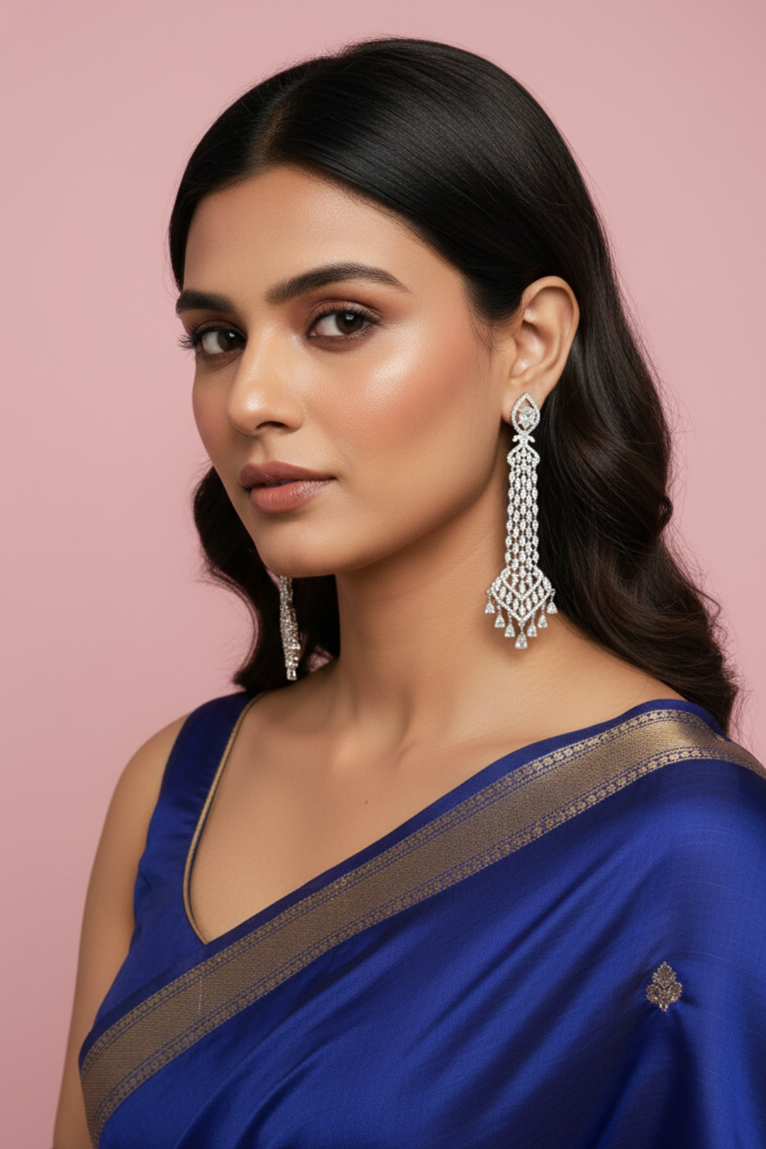 Virasat Diamond Long Dangler Earrings