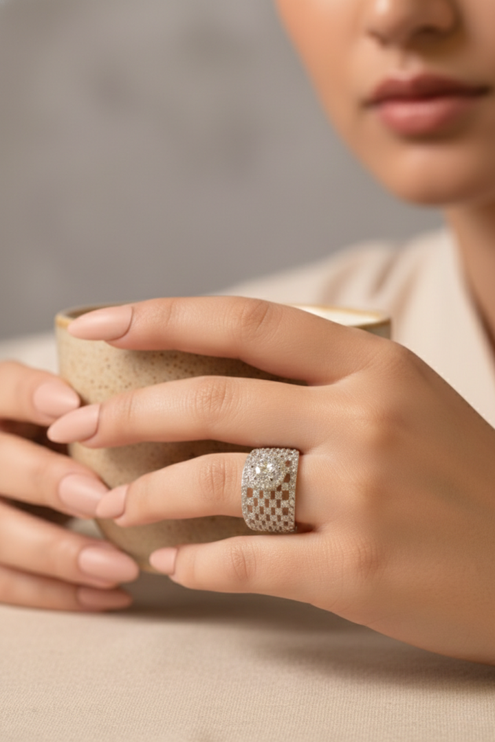 Solitaire Statement Diamond Band Ring