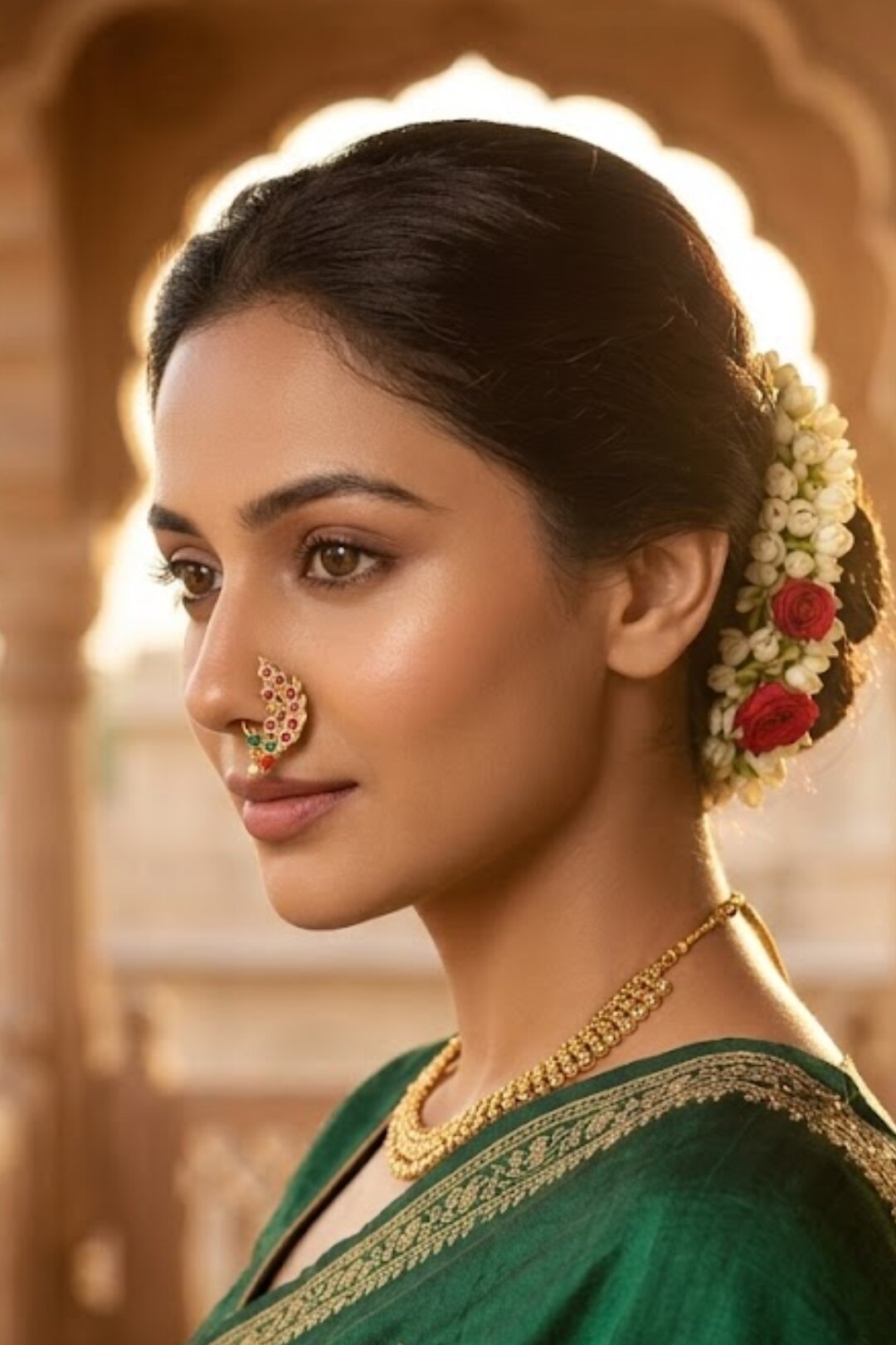 Peshwai Maharashtrian Ruby Pearl Nosering