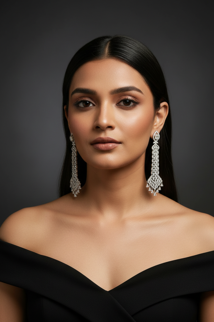 Virasat Diamond Long Dangler Earrings