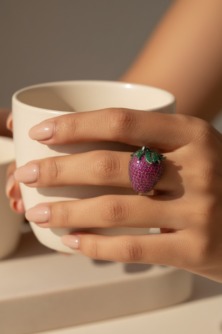 Strawberry Charm Ring