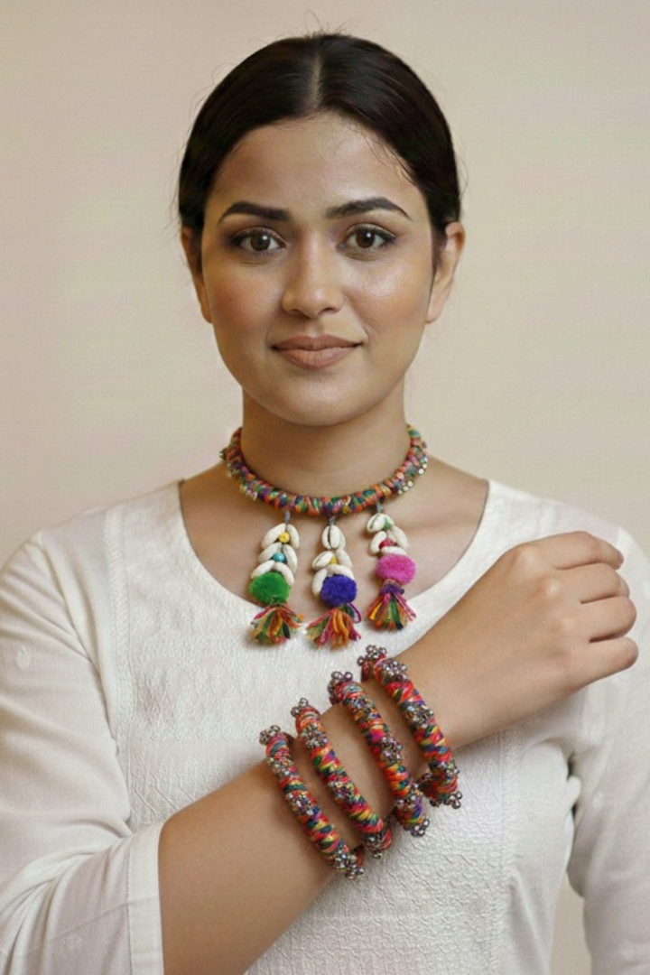 Rangreez Shells Gujarati Necklace