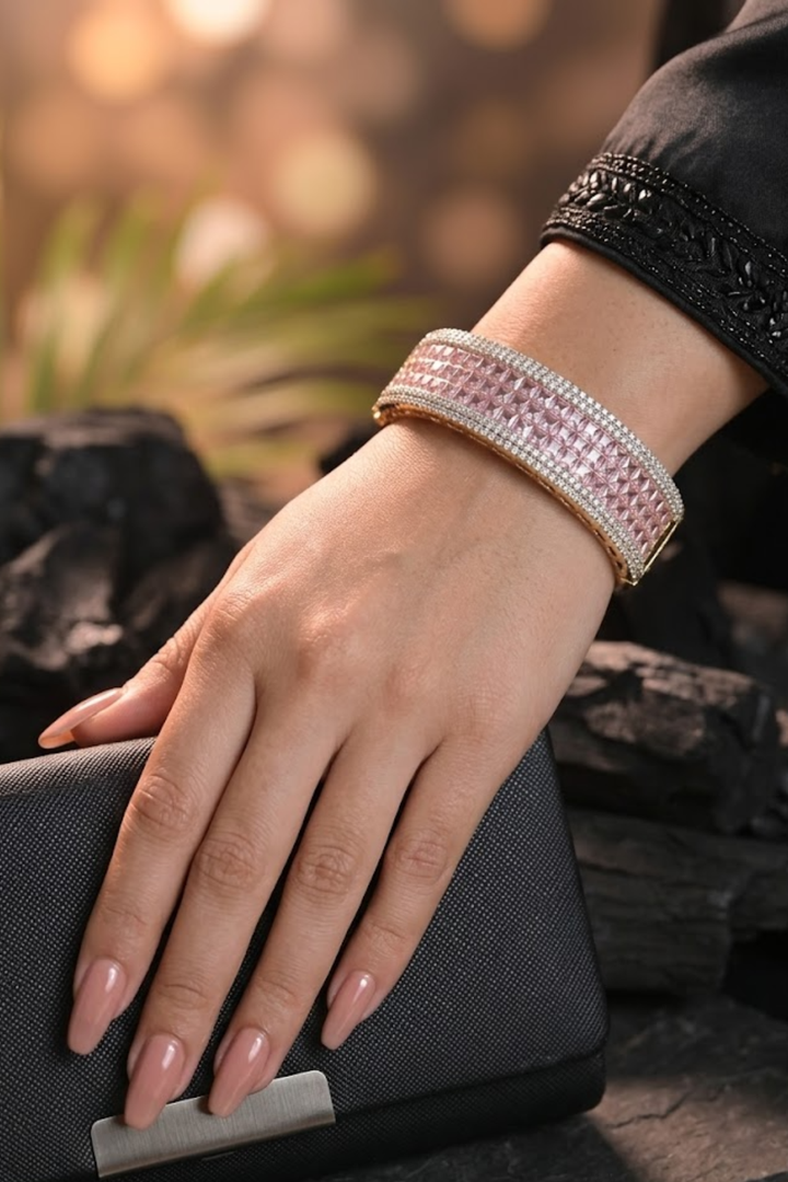 Indus Gemstone Openable CZ Diamond Bracelet