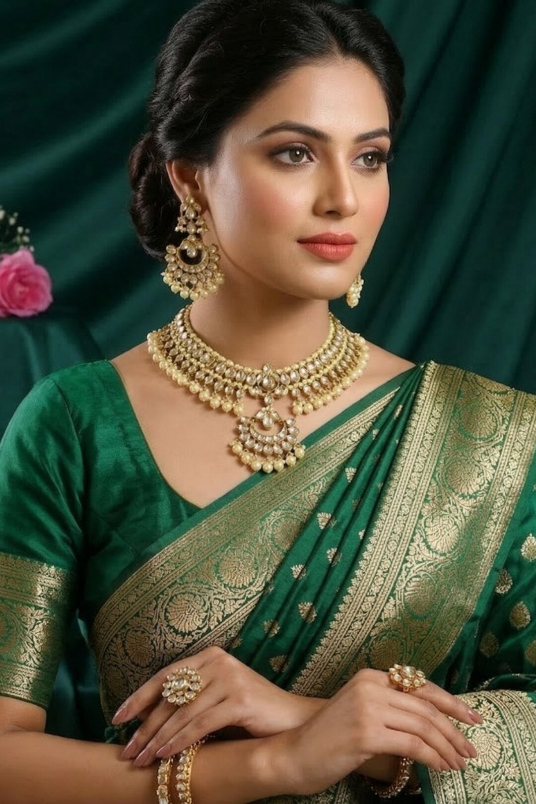 Vijaya Kundan Pearl Drop Sangeet Necklace