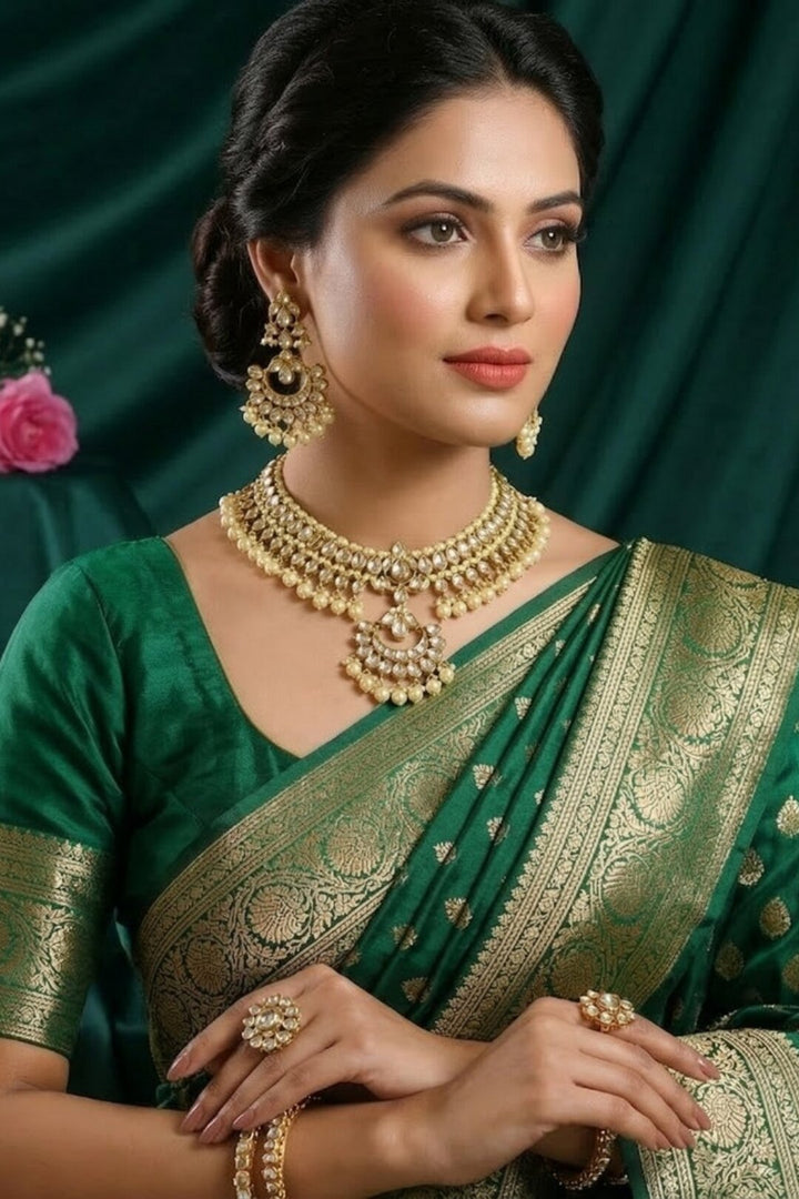 Vijaya Kundan Pearl Drop Sangeet Necklace