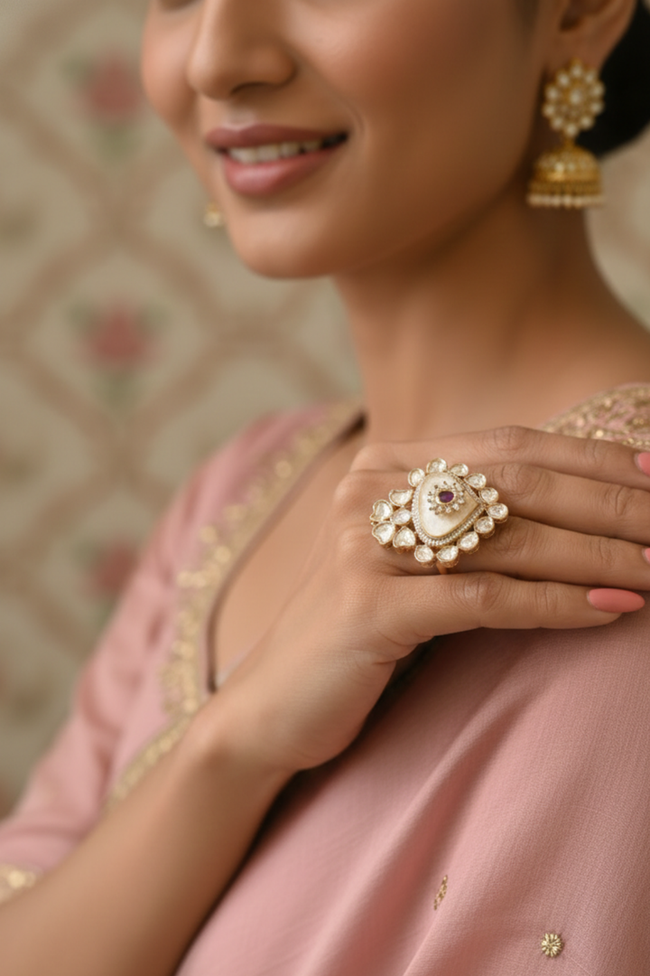 Padma Pooja Polki Temple Ring