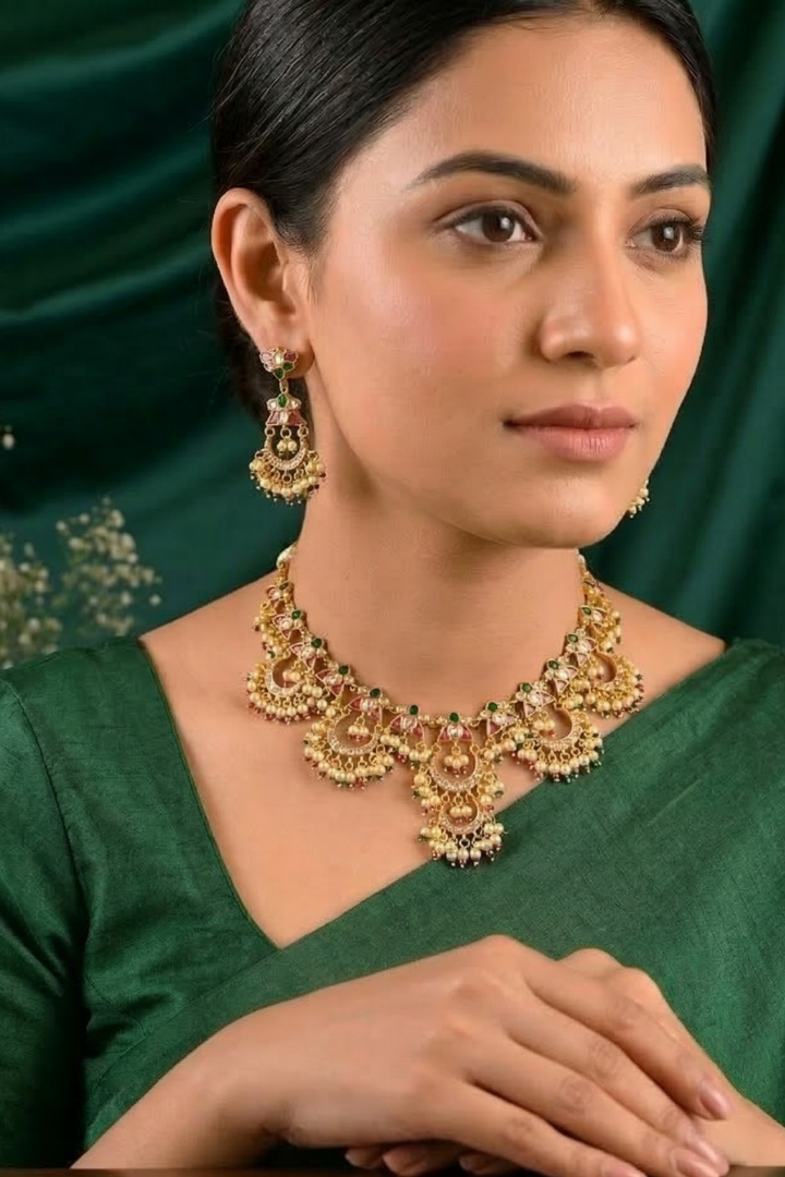 Radhika Chaandbali Multicolored Statement Jadau Necklace