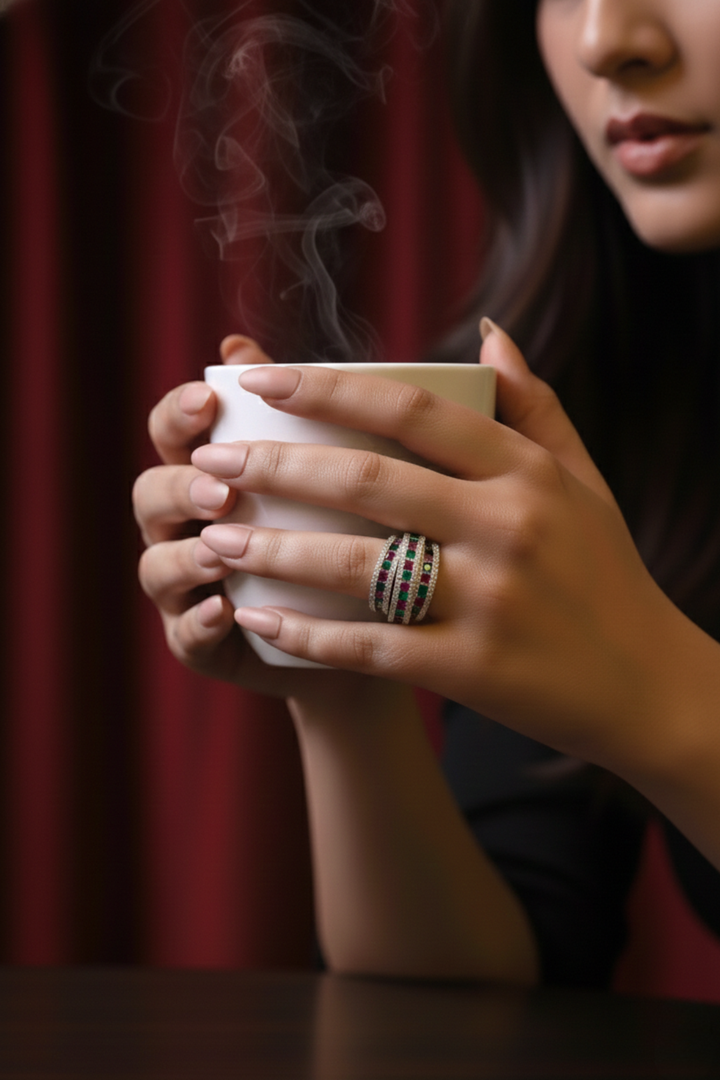 Alma Three Tier Band Ring