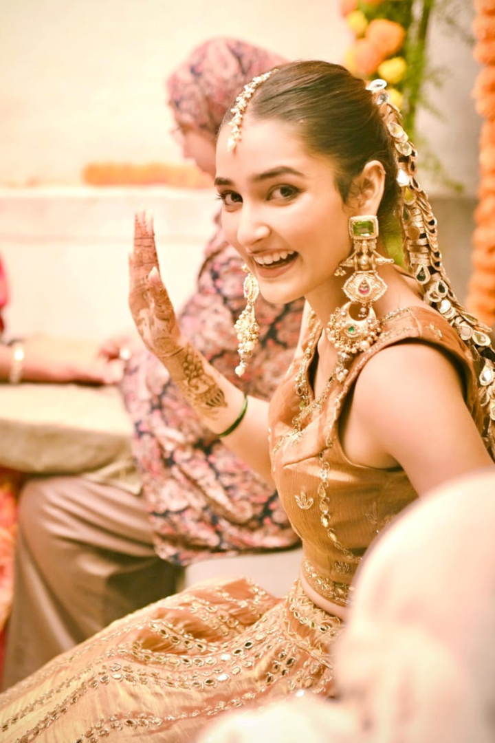 Raasleela Golden Chandelier Earrings