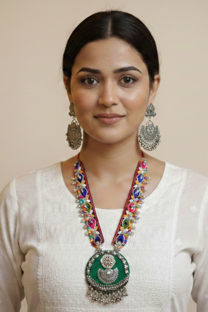 Phoolwadi Gujarati Silver Necklace