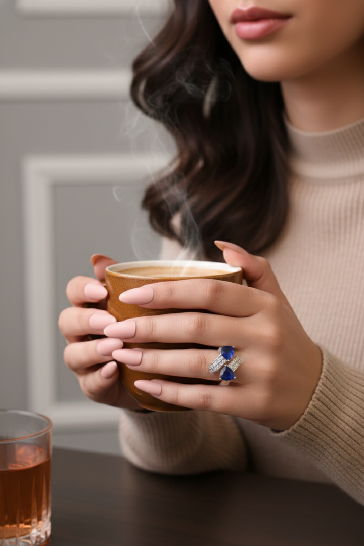 Pallu Gemstone Flexible Diamond Band Ring