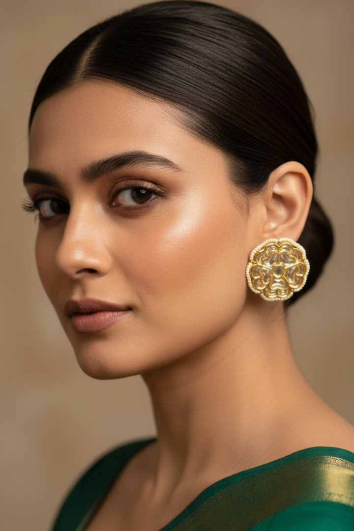 Rupam Polki Stud Earrings