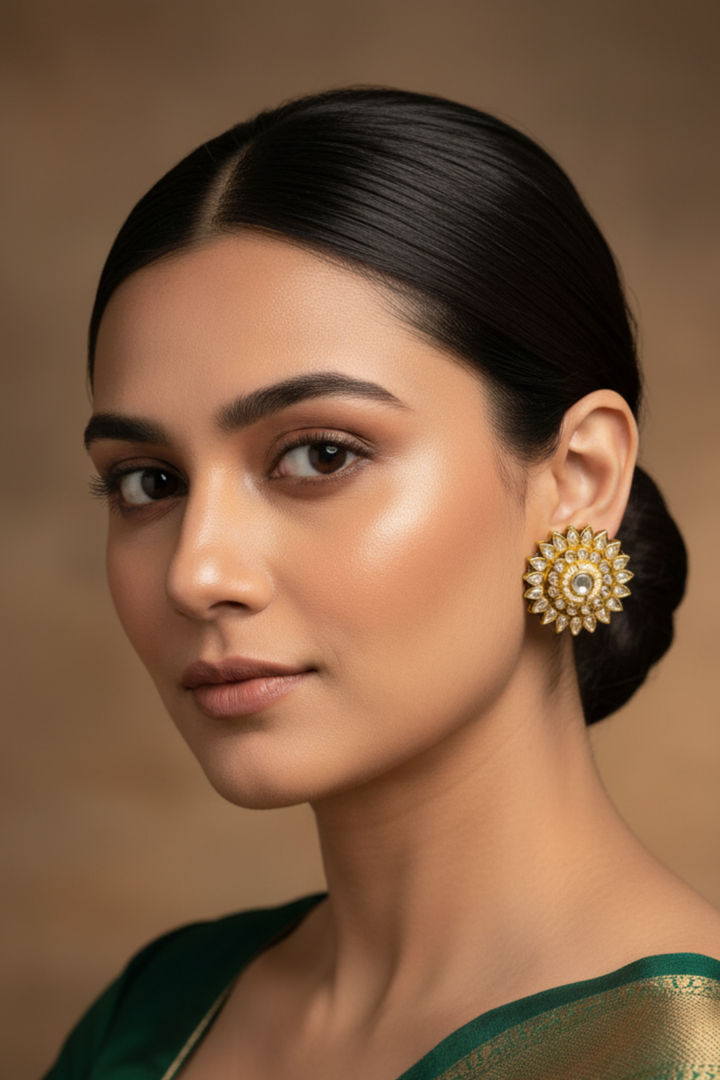 Shaaneem Polki Stud Earrings