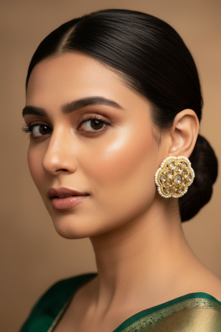 Janaki Polki Pearl Earrings