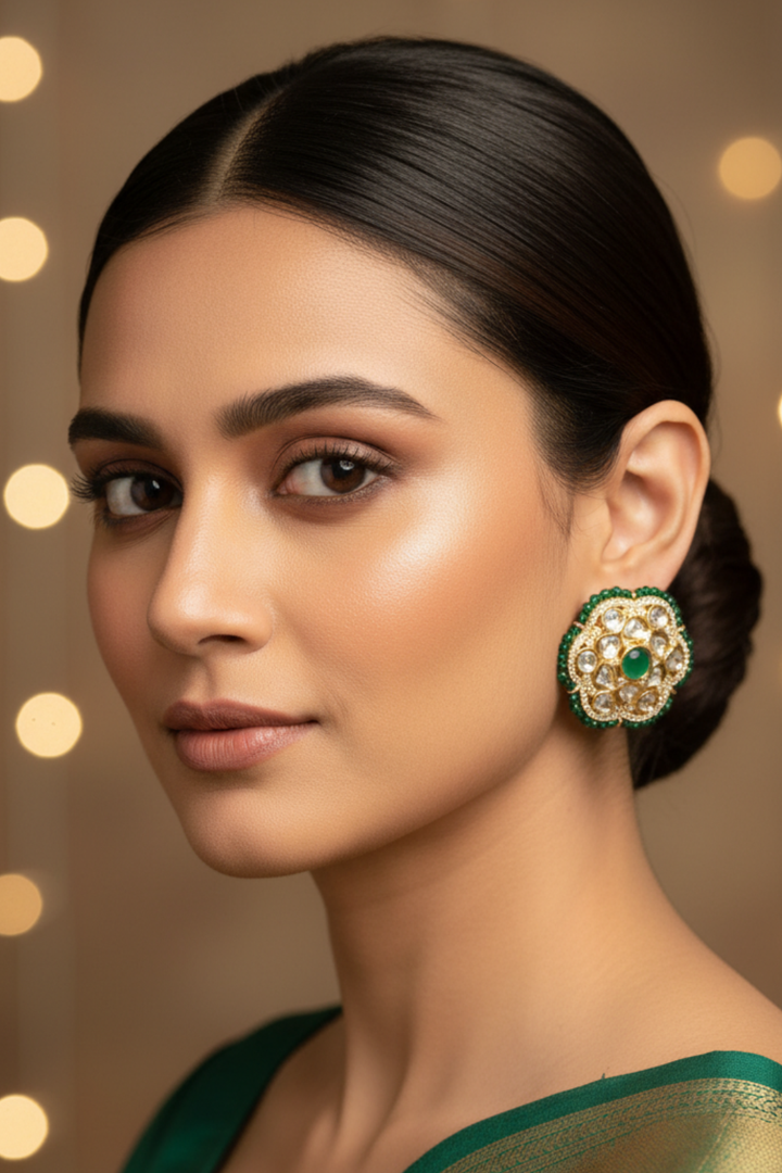 Janaki Polki Pearl Earrings