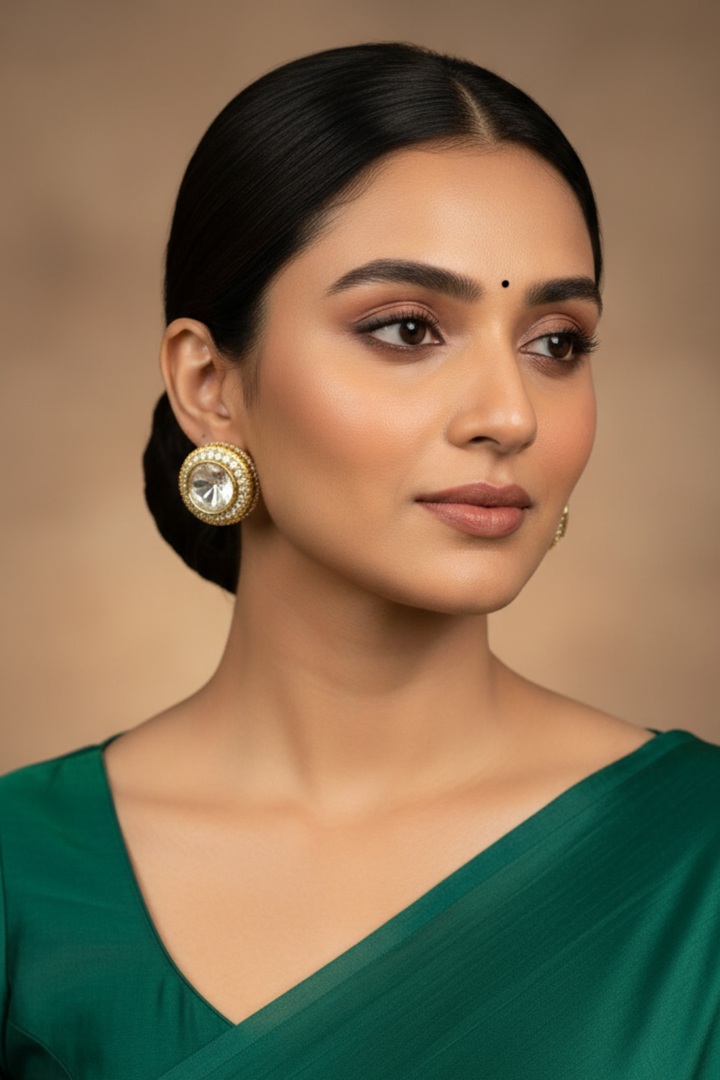 Lilavati Polki Circle Earrings