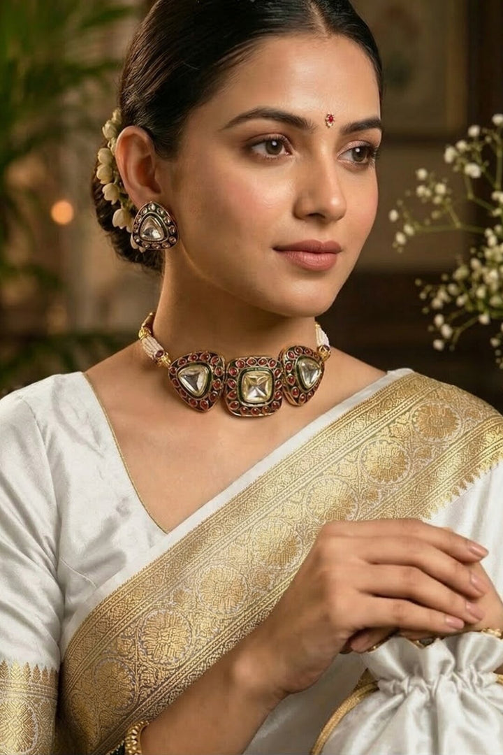 Rajsi Mohar Polki Choker Necklace