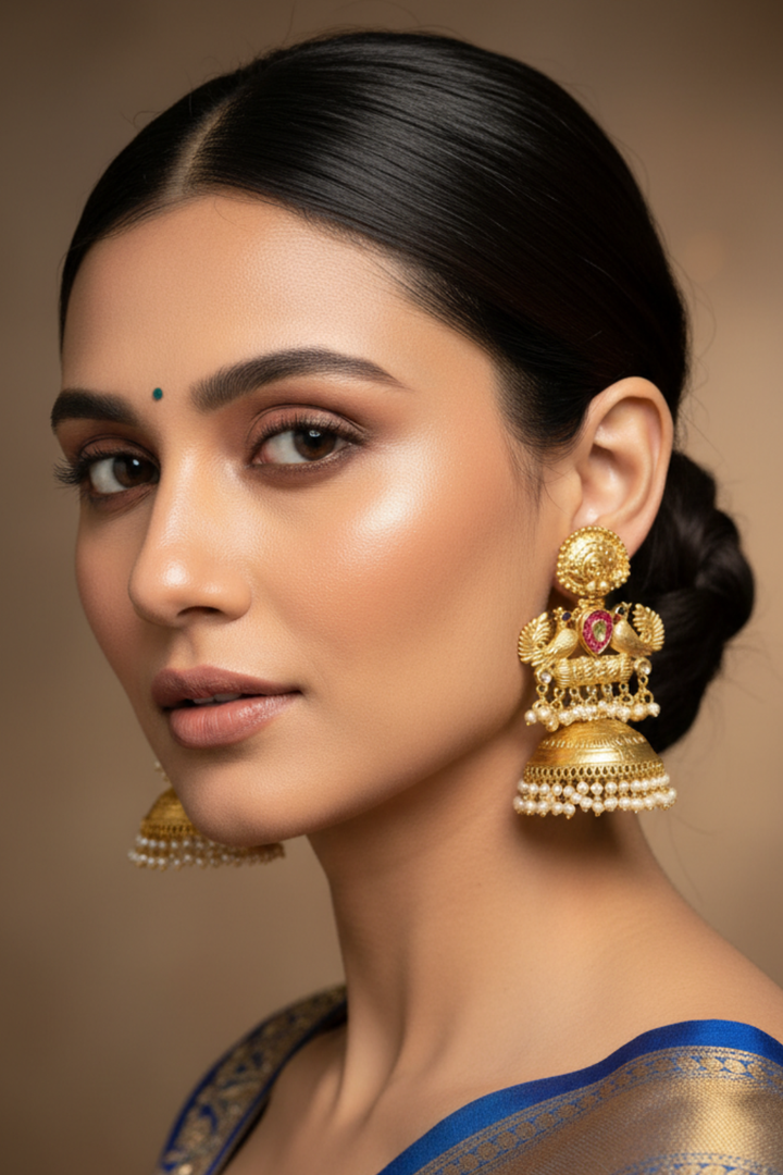 Braj Golden Chandelier Earrings