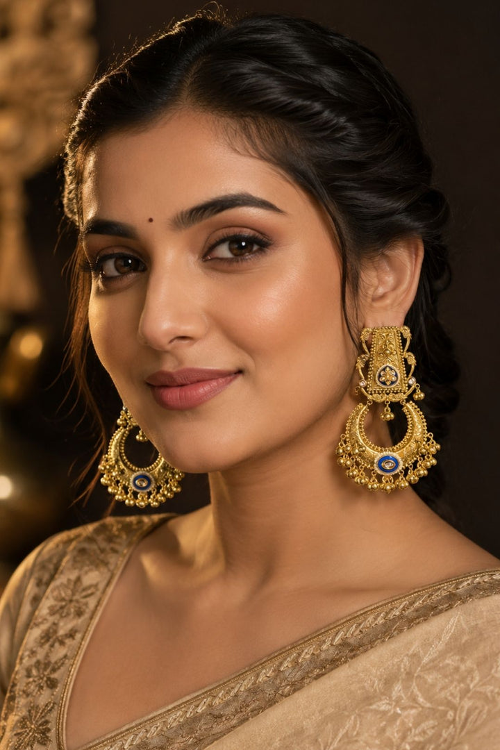 Matsya Gold Long Jhumka Earrings